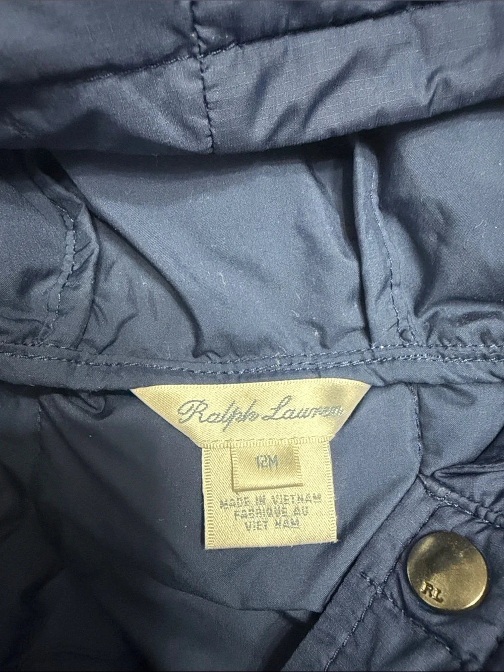 Ralph Lauren Kids Hooded Puffer Jacket - Navy Blue
